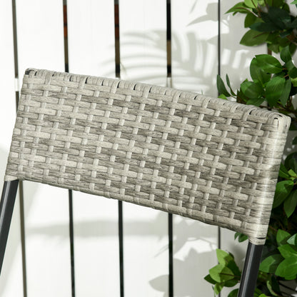 Poly Rattan Garden Furniture Set, Outdoor Lounge Balcony Furniture for 2 People, 3-Piece Seating Group, 2 Chairs, Table, Weather-resistant Garden Lounge for Garden, Terrace, Balcony, Light Grey