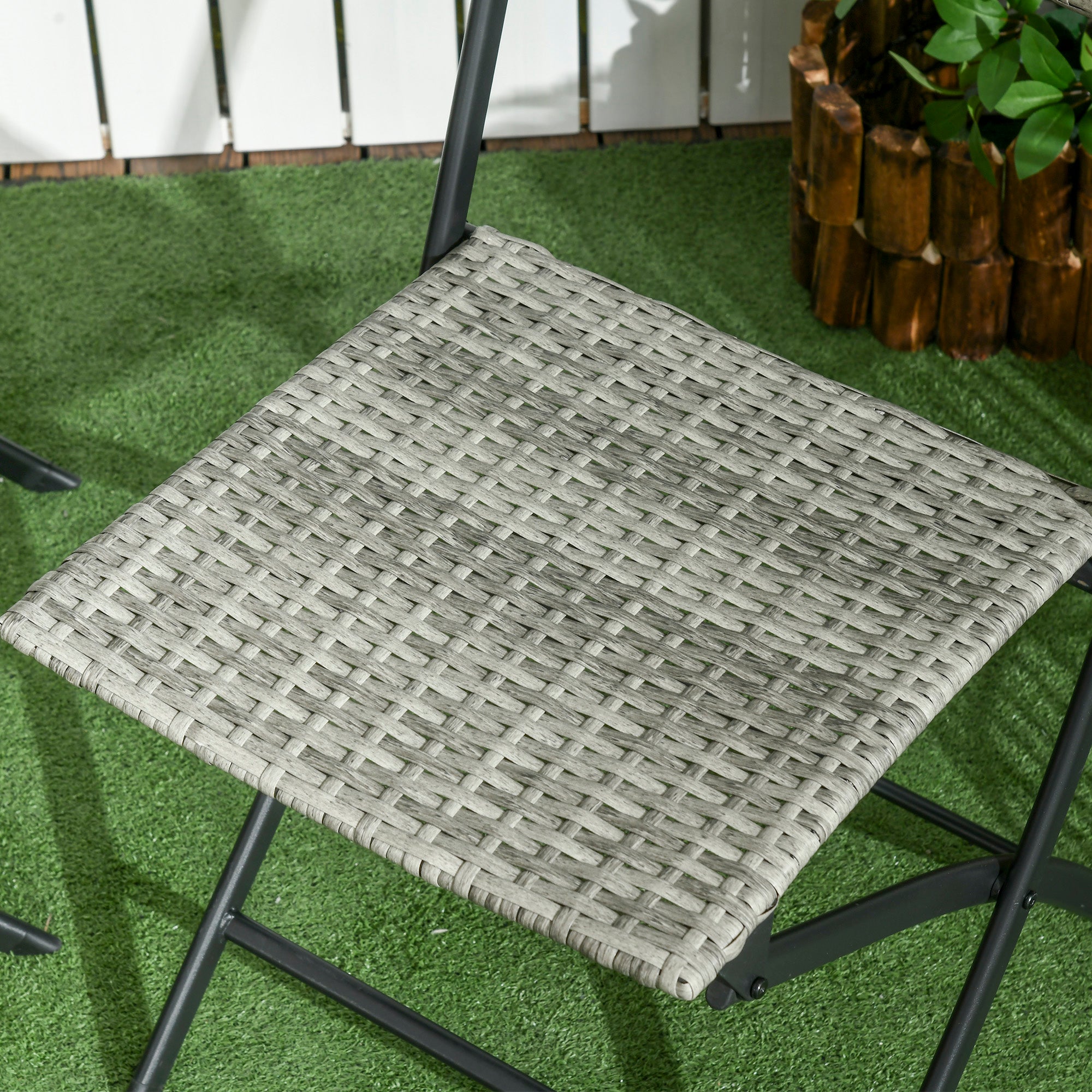 Poly Rattan Garden Furniture Set, Outdoor Lounge Balcony Furniture for 2 People, 3-Piece Seating Group, 2 Chairs, Table, Weather-resistant Garden Lounge for Garden, Terrace, Balcony, Light Grey