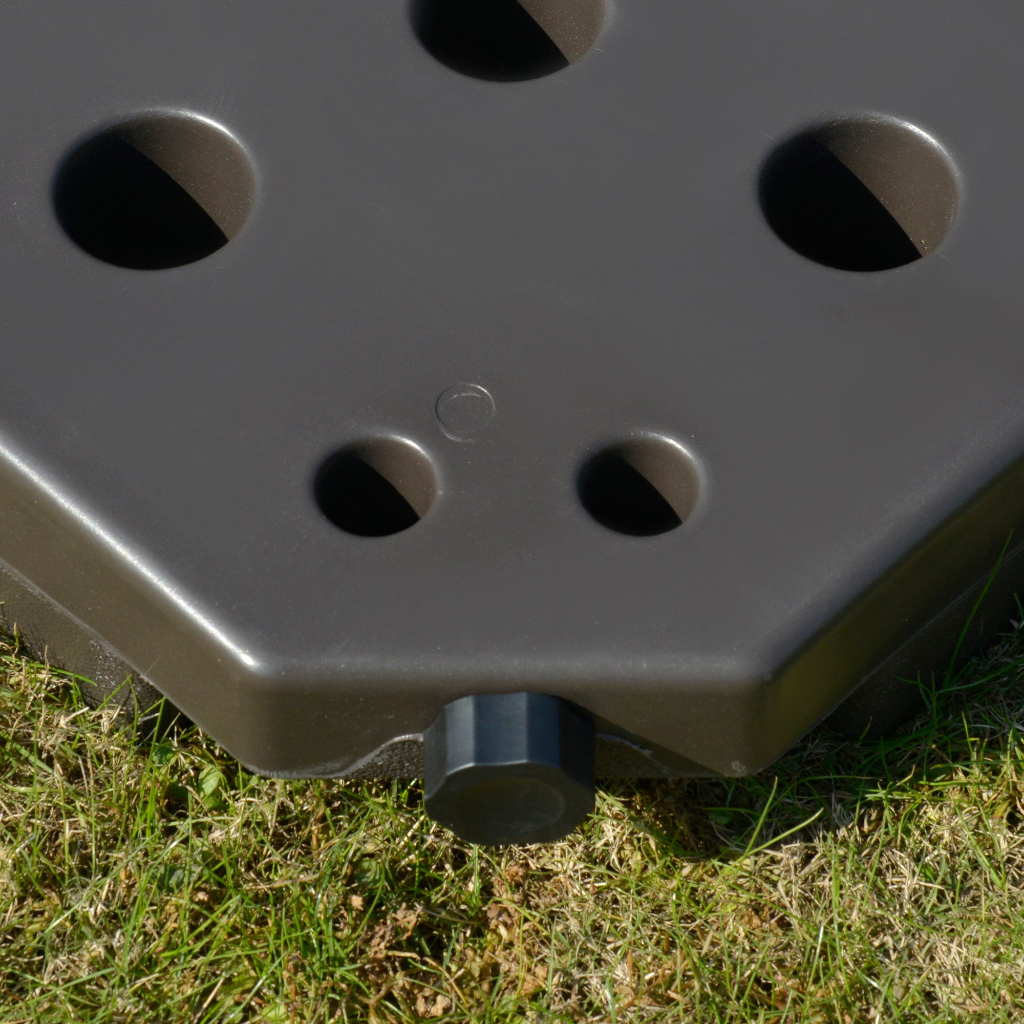 Umbrella Stand 4-piece, Umbrella Weight Base, Umbrella Stand, Ground Cross Fillable with Sand/Water up to 25/17 kg, Umbrella Base Weights HDPE Coffee