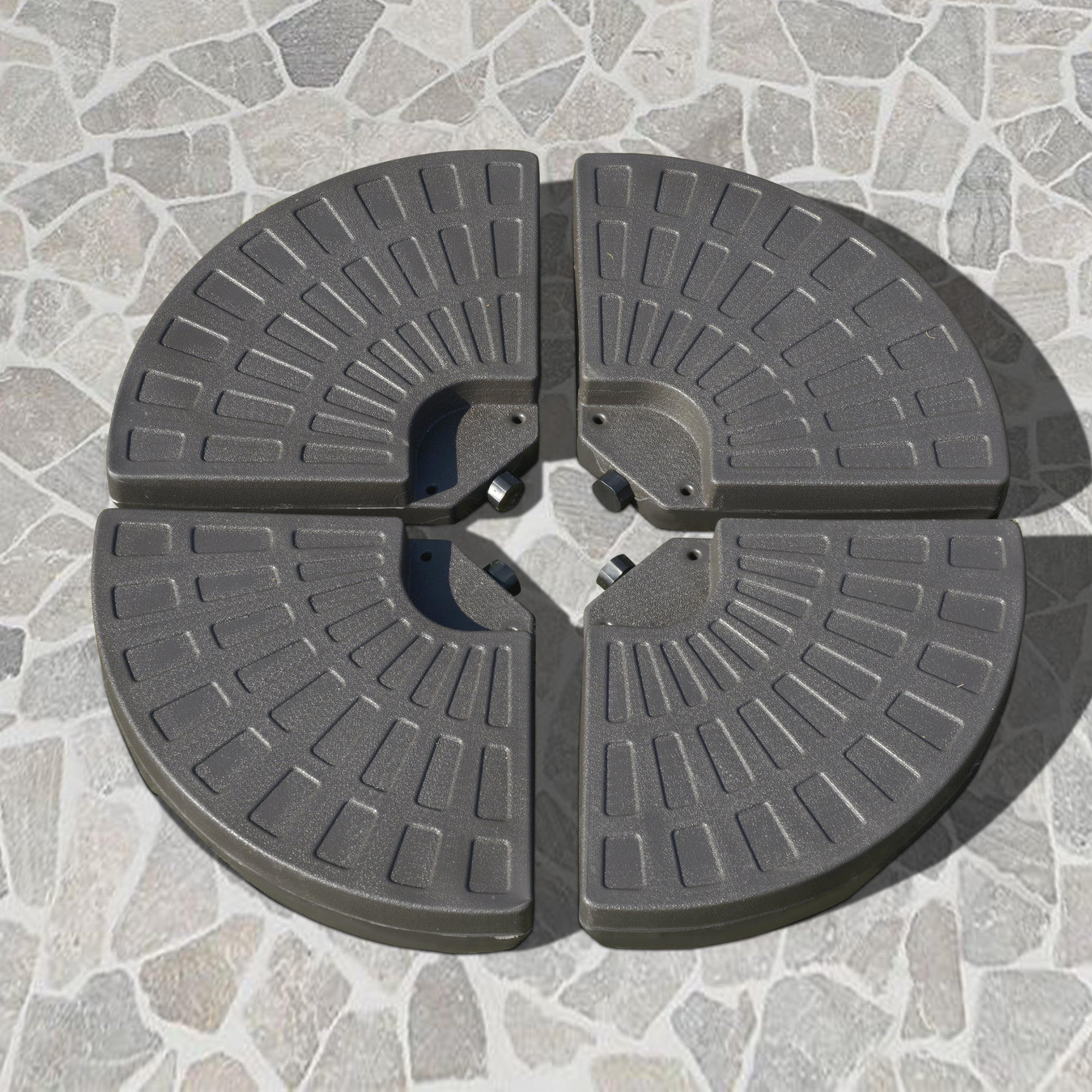 Umbrella Stand 4-piece, Umbrella Weight Base, Umbrella Stand, Ground Cross Fillable with Sand/Water up to 25/17 kg, Umbrella Base Weights HDPE Coffee