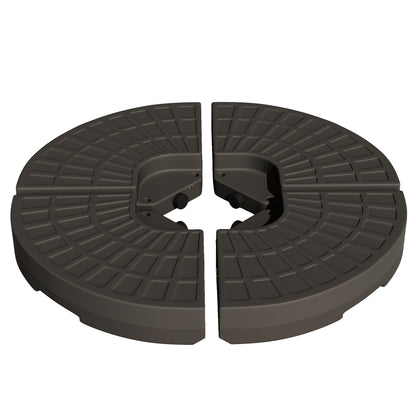Umbrella Stand 4-piece, Umbrella Weight Base, Umbrella Stand, Ground Cross Fillable with Sand/Water up to 25/17 kg, Umbrella Base Weights HDPE Coffee