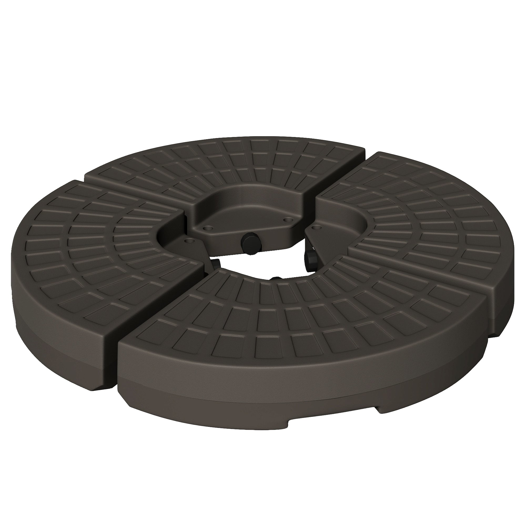 Umbrella Stand 4-piece, Umbrella Weight Base, Umbrella Stand, Ground Cross Fillable with Sand/Water up to 25/17 kg, Umbrella Base Weights HDPE Coffee