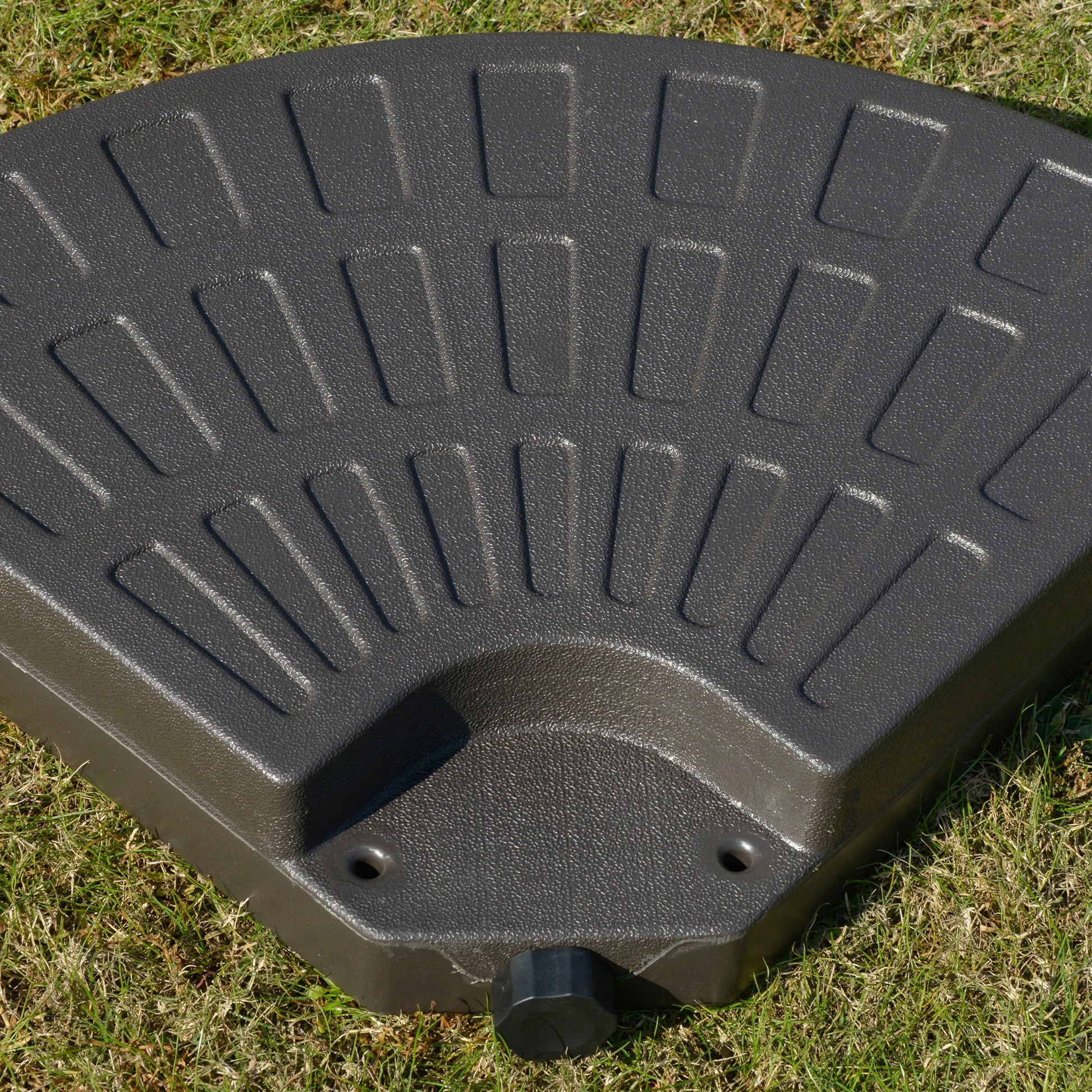 Umbrella Stand 4-piece, Umbrella Weight Base, Umbrella Stand, Ground Cross Fillable with Sand/Water up to 25/17 kg, Umbrella Base Weights HDPE Coffee