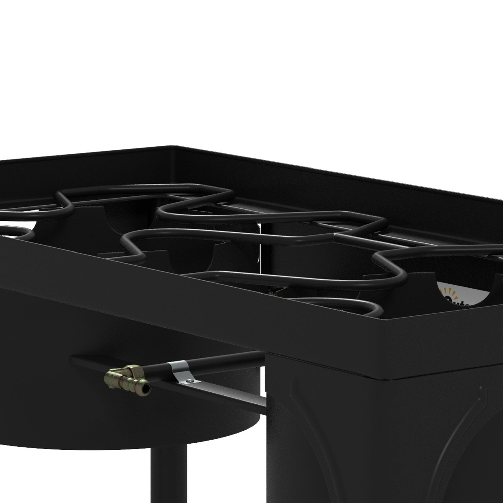Camping Gas Stove with 2 Burners 150,000 BTU, Metal Camping Stove with Removable Legs, Black