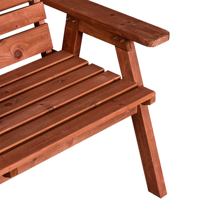 Outdoor Bench in Fir Wood 2 or 3 Seater, Convertible Table into a Seat, Waterproof, 160x68x92cm