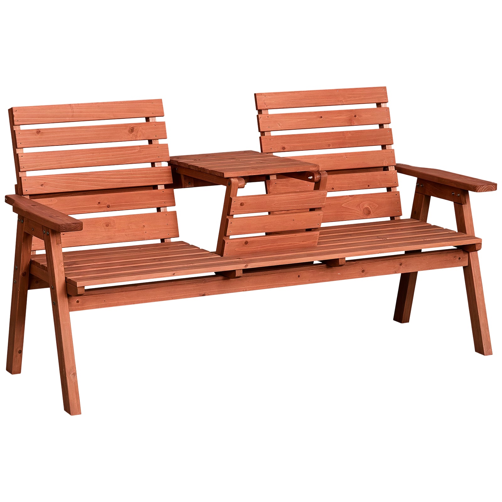 Outdoor Bench in Fir Wood 2 or 3 Seater, Convertible Table into a Seat, Waterproof, 160x68x92cm