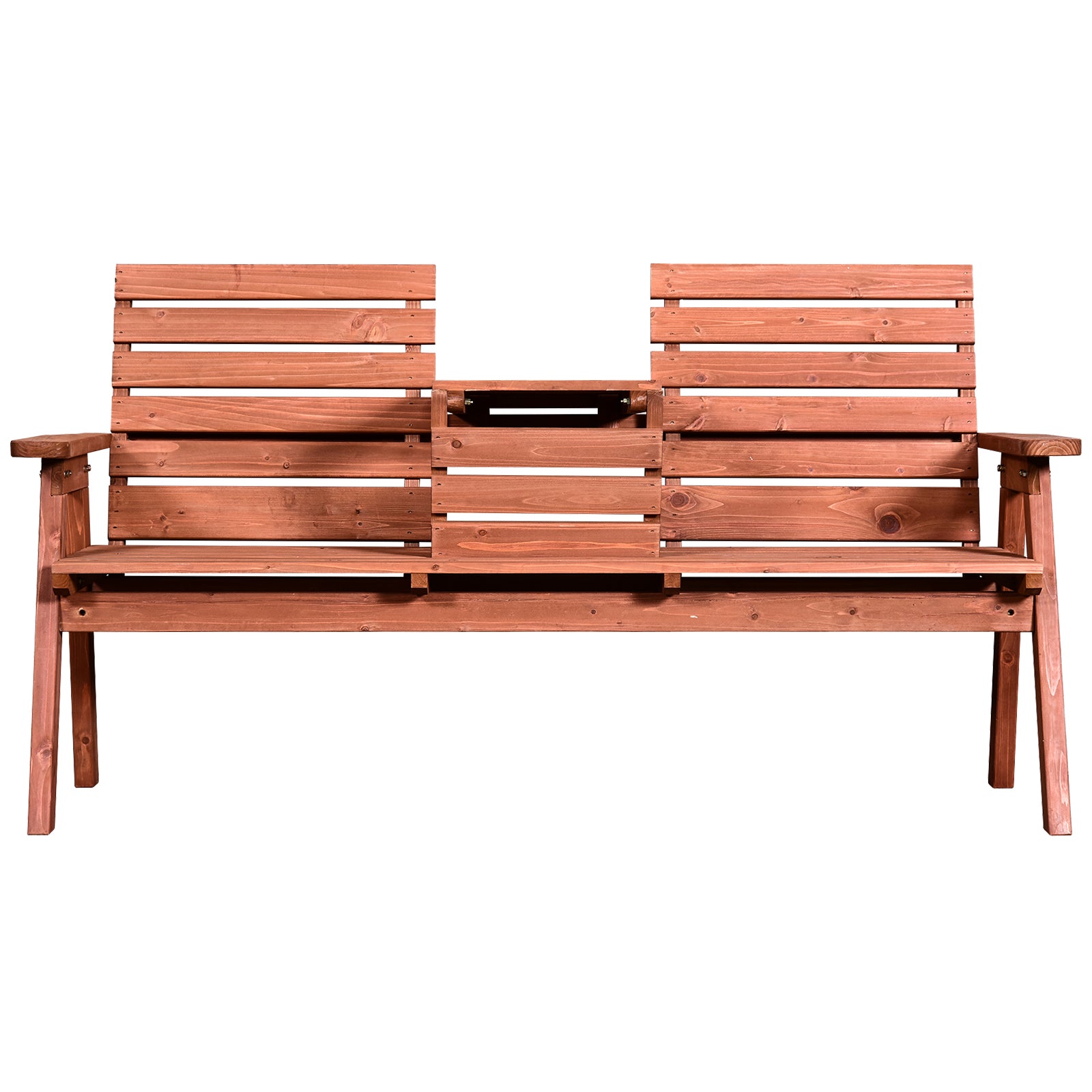 Outdoor Bench in Fir Wood 2 or 3 Seater, Convertible Table into a Seat, Waterproof, 160x68x92cm