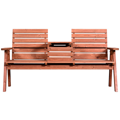 Outdoor Bench in Fir Wood 2 or 3 Seater, Convertible Table into a Seat, Waterproof, 160x68x92cm
