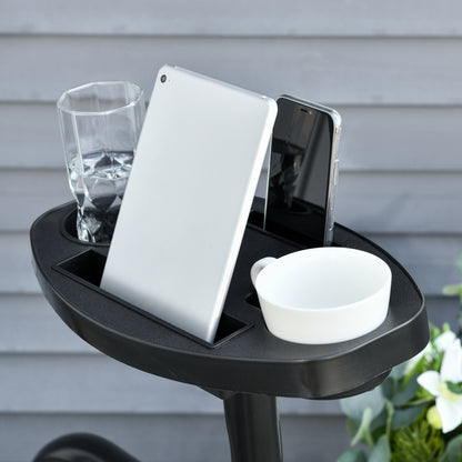 Hanging Chair Stand 190 cm Swing Holder with Side Table Max. 120 kg Metal Structure for Patio Garden Black