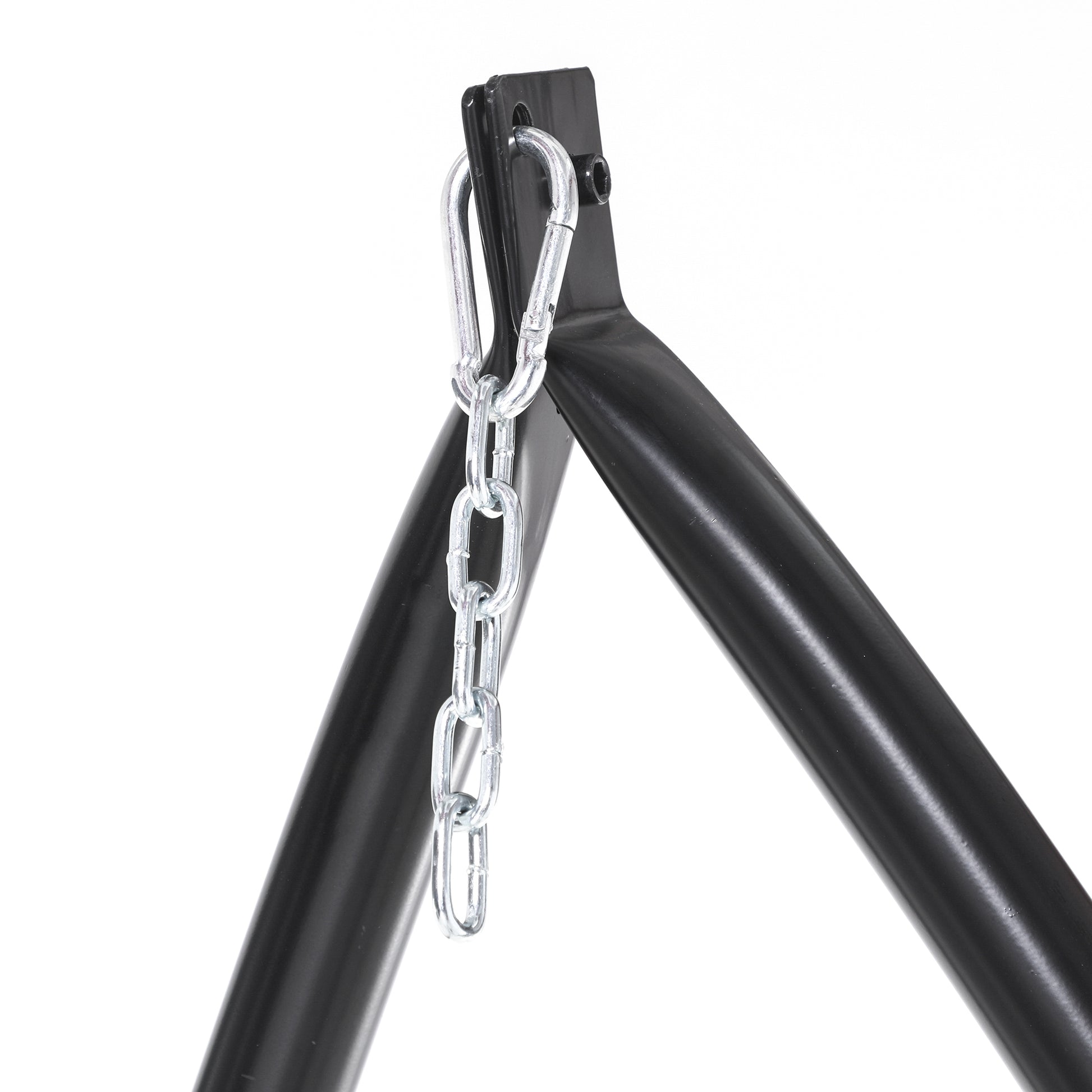 Hanging Chair Stand 190 cm Swing Holder with Side Table Max. 120 kg Metal Structure for Patio Garden Black