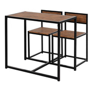 3-piece Dining Set, Kitchen Table, Dining Table with 2 Chairs, Dining Table Set, Dining Group for Kitchen, Dining Room, Metal, Natural
