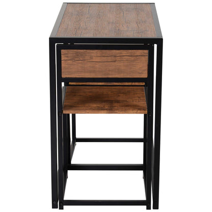 3-piece Dining Set, Kitchen Table, Dining Table with 2 Chairs, Dining Table Set, Dining Group for Kitchen, Dining Room, Metal, Natural