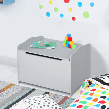 Wooden Children's Toy Chest, Storage Bench for Nursery with Pneumatic Piston Lid, 60x40x48cm, Gray