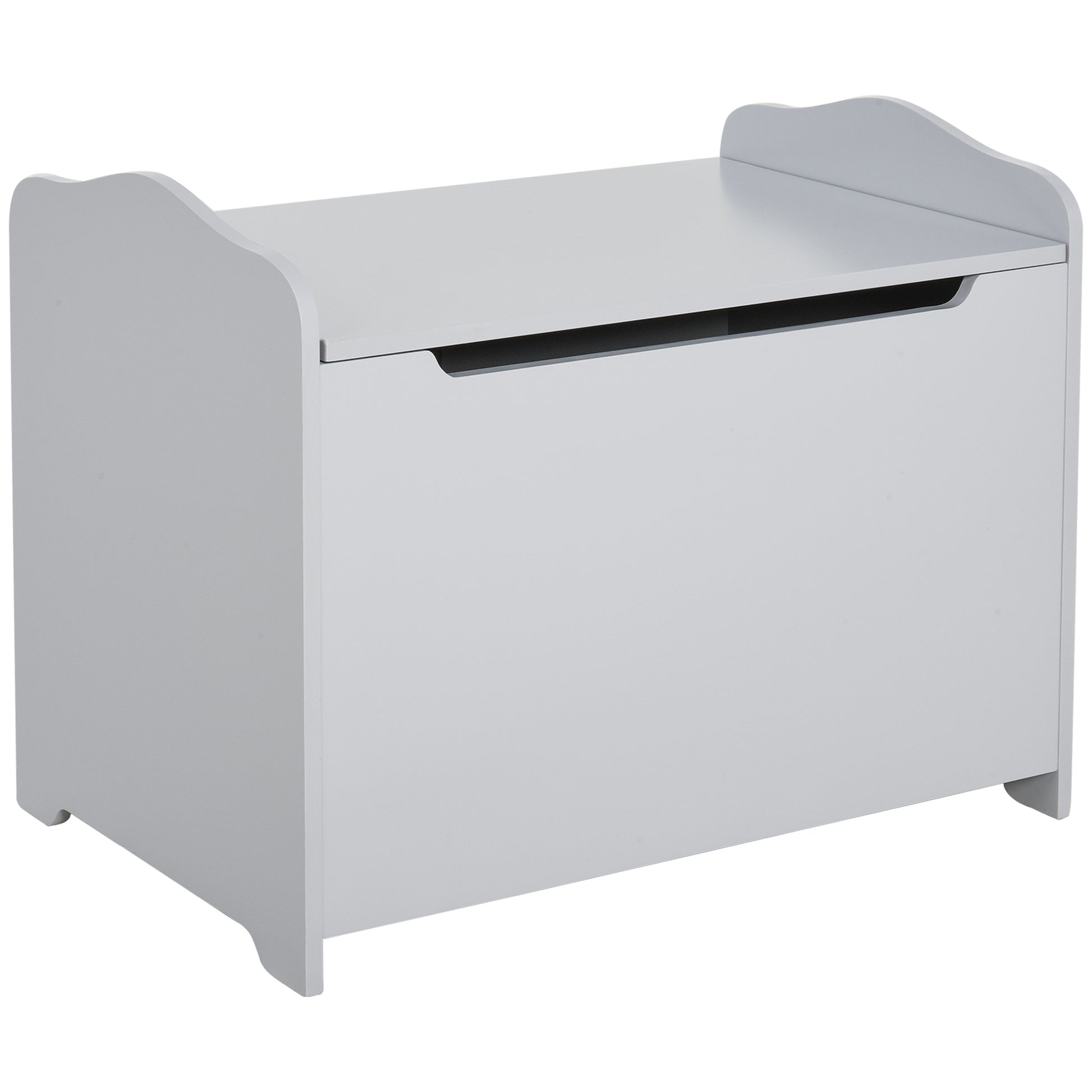Wooden Children's Toy Chest, Storage Bench for Nursery with Pneumatic Piston Lid, 60x40x48cm, Gray