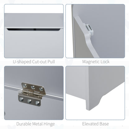 Wooden Children's Toy Chest, Storage Bench for Nursery with Pneumatic Piston Lid, 60x40x48cm, Gray