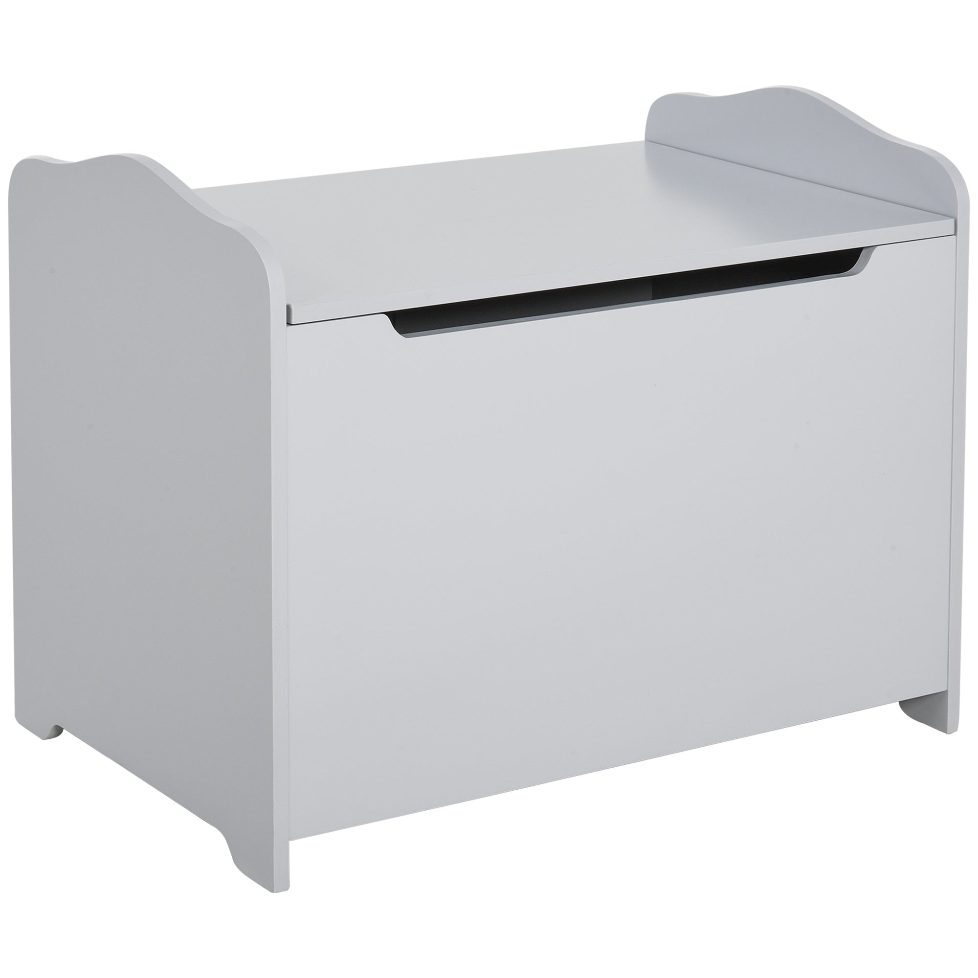 Wooden Children's Toy Chest, Storage Bench for Nursery with Pneumatic Piston Lid, 60x40x48cm, Gray