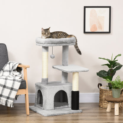 Cat Tree with Massaging Area Cat Cave Play Ball Cat Scratching Post Sisal Rope Scratch Posts Light Grey 48 x 48 x 85 cm