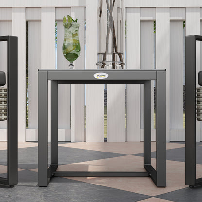 2-Seater Garden Set 3 Pieces 2 Chairs with Cushions + Coffee Table with Tempered Glass Top Woven Resin Rattan Imitation 4 Strands Light Gray