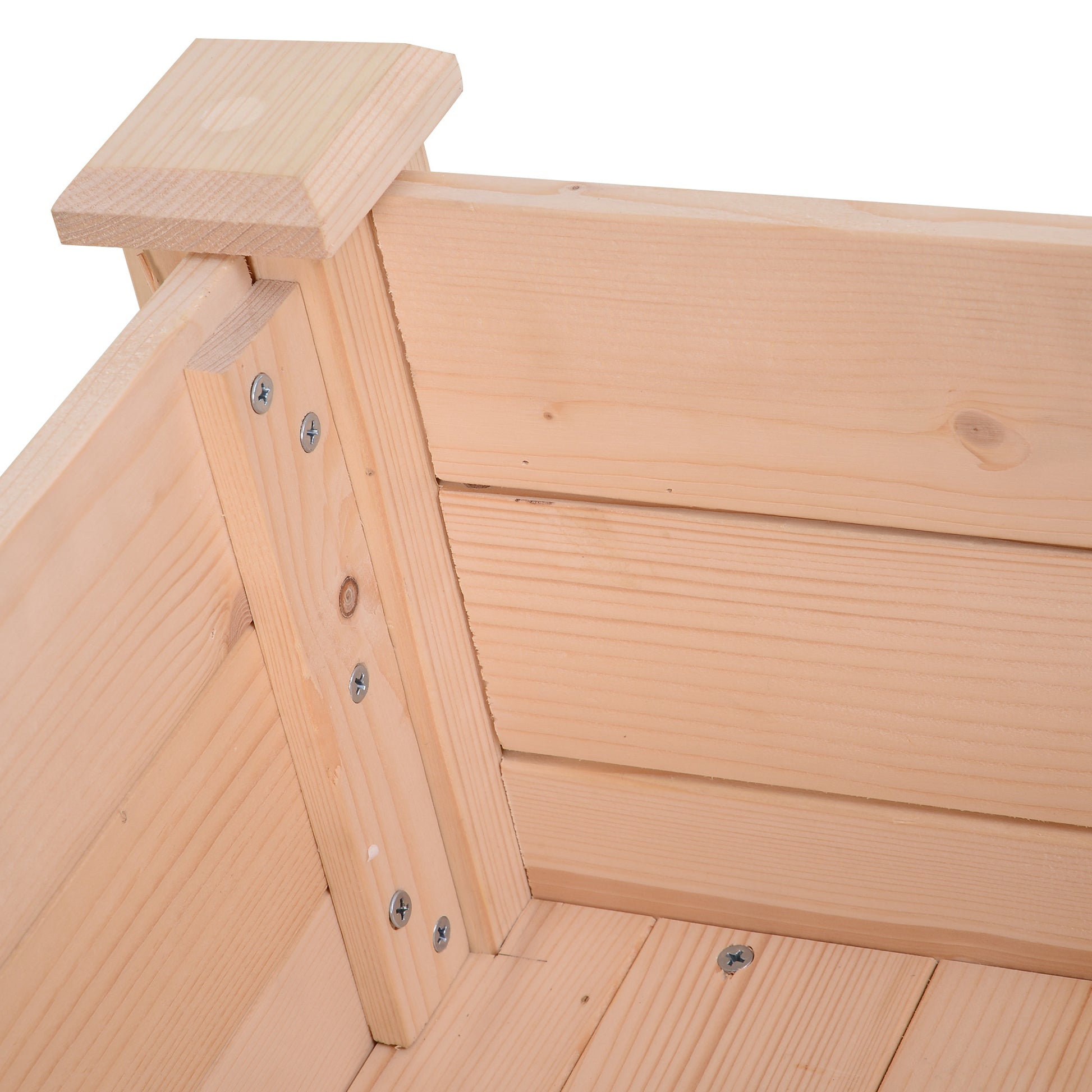 Raised Urban Garden Natural Wood 86x46x76 cm Raised Planting Table with Non-woven Fabric and 4 Drainage Holes for Planting Flowers Garden Terrace Outdoor Natural
