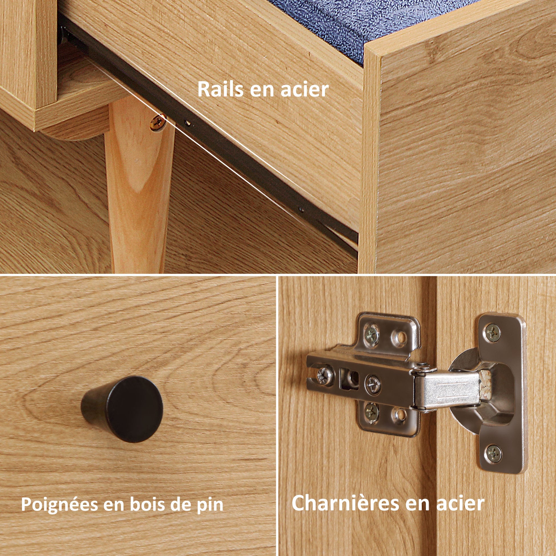 Adult Bedroom Wardrobe Clothes Closet with 2 Doors, 2 Drawers - 80 x 52 x 180 cm - Wood Finish