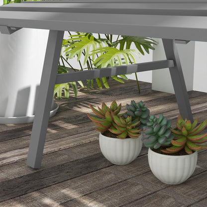 2-Seater Aluminum Garden Bench, Weatherproof Bench, UV-Resistant Garden Furniture with Louver Design, Park Bench 240kg Capacity, Balcony Bench for Balcony Terrace, Garden, 123x67x79cm, Gray