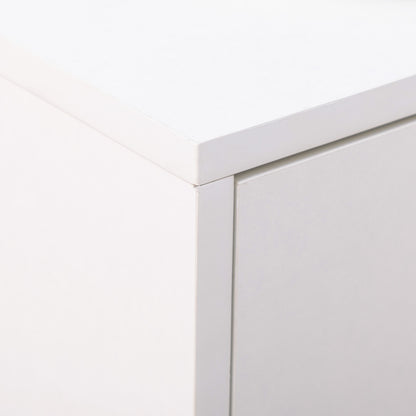 Mobile Shoe Rack, Modern Shoe Cabinet for 12 Pairs of Shoes with 2 Fold-down Doors and Drawer, made of Particleboard, MDF and Metal, 75x26x110 cm, White