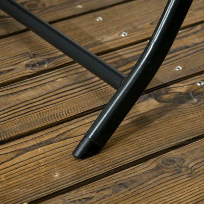 3-Piece Garden Set with 2 Foldable Chairs and Table in Steel and HDPE for Balcony and Terrace, Dark Gray