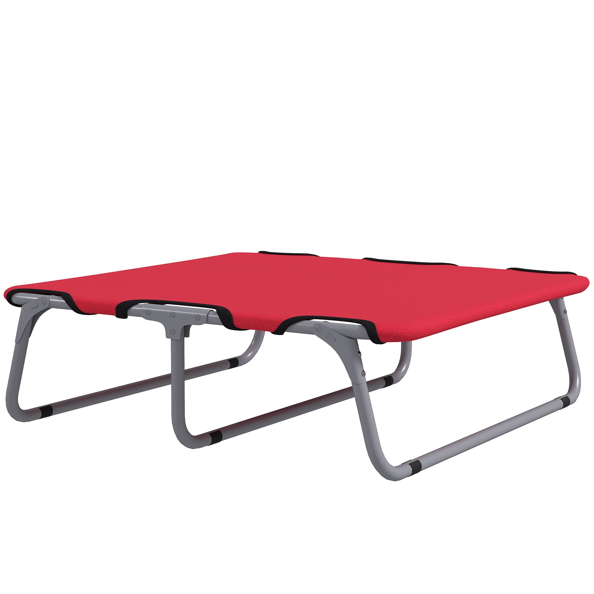 Small Dog Bed Folding Raised Dog Bed for Indoor and Outdoor, Steel and Oxford Fabric, 71x58x20 cm, Red