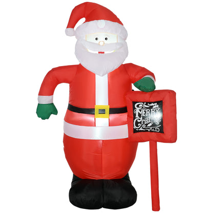 Inflatable Santa Claus with Christmas Sign Inflatable with 3 LED Lights and Electric Inflator Christmas Decoration for Outdoors Indoors 120x65x180 cm Multicolor