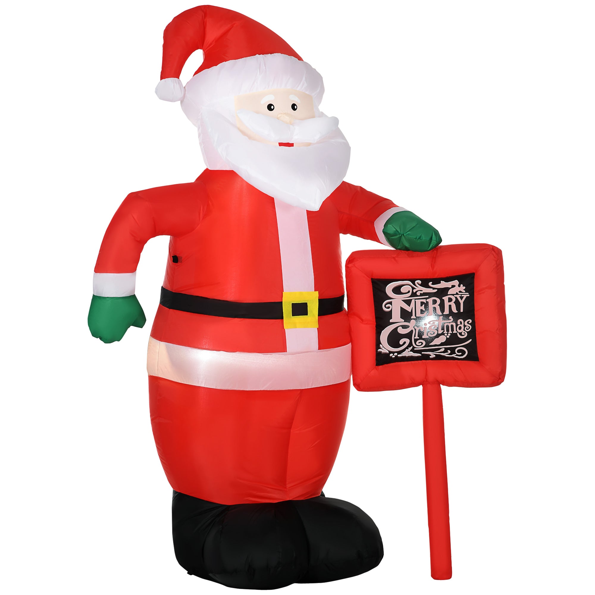 Inflatable Santa Claus with Christmas Sign Inflatable with 3 LED Lights and Electric Inflator Christmas Decoration for Outdoors Indoors 120x65x180 cm Multicolor