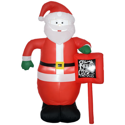 Inflatable Santa Claus with Christmas Sign Inflatable with 3 LED Lights and Electric Inflator Christmas Decoration for Outdoors Indoors 120x65x180 cm Multicolor