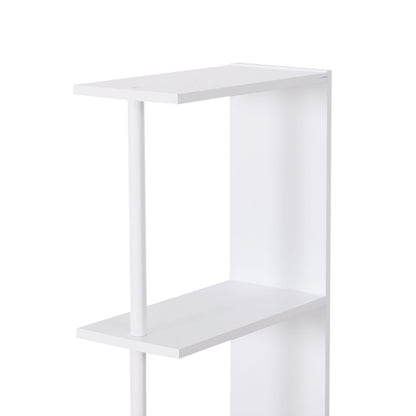 Modern Bathroom Auxiliary Column Bathroom Cabinet Storage Unit with 2 Shelves 2 Drawers and 1 Anti-Tip Door 15x33x136.5 cm White
