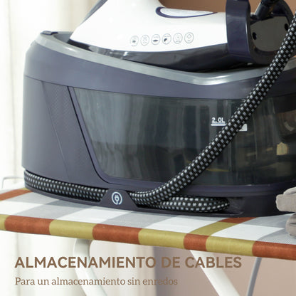 2800W Ironing Center 100 g/min 8 Bars ECO Function Double Layer Ceramic Sole Powerful Vertical Ironing Automatic Shutdown Anti-Scale Self-Cleaning Removable Tank 2 L Blue