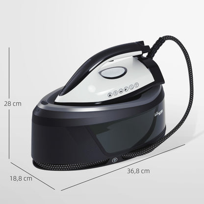 2800W Ironing Center 100 g/min 8 Bars ECO Function Double Layer Ceramic Sole Powerful Vertical Ironing Automatic Shutdown Anti-Scale Self-Cleaning Removable Tank 2 L Blue