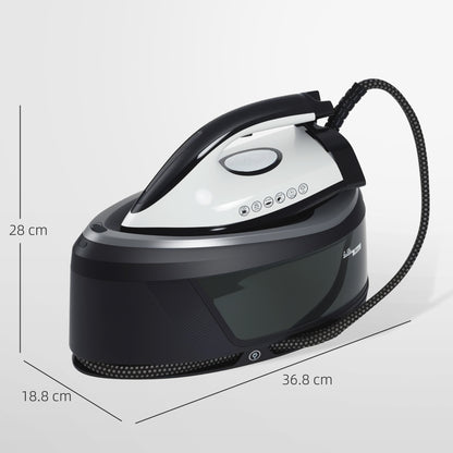 2800W Ironing Center 100 g/min 8 Bars ECO Function Double Layer Ceramic Sole Powerful Vertical Ironing Automatic Shutdown Anti-Scale Self-Cleaning Removable Tank 2 L Blue