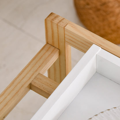 Kitchen Cart Household Service Cart 4 Levels with Removable Tray Shelf Universal Wheels 40x30x76 cm White Wood