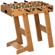 Folding Foosball Table for Kids and Adults Wooden Foosball Table 69x37x70 cm with 2 Balls 6 Handles 2 Score Markers 18 Players for Families Parties Games Natural