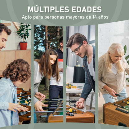 Folding Foosball Table for Kids and Adults Wooden Foosball Table 69x37x70 cm with 2 Balls 6 Handles 2 Score Markers 18 Players for Families Parties Games Natural