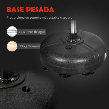 Adjustable Height Freestanding Punching Ball with Fillable Base Gloves and Pump for Adults and Teens Ø45x132-158 cm Black and Red