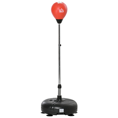 Adjustable Height Freestanding Punching Ball with Fillable Base Gloves and Pump for Adults and Teens Ø45x132-158 cm Black and Red