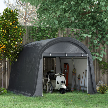 Garage Tent for Bikes, Waterproof Tent Garage with Roll-up Door Anti-Dust Bike Cover Shed Greenhouse Bicycle Garage for Outdoor Patio Garden, 300cmx300cmx235cm, Gray