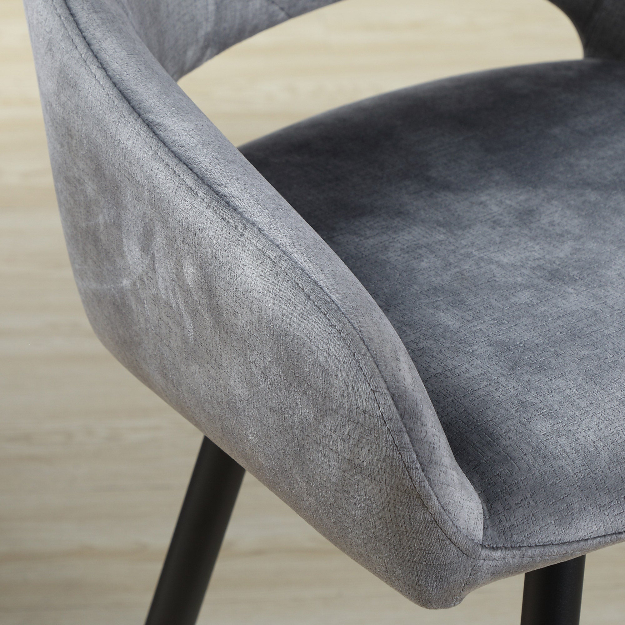 2-Piece Swivel Bar Stools with Backrest Barstools Bistro Counter Height Dining Chairs Velvet-Look Kitchen Stools for Kitchen Living Room Dining Room Steel Gray 50 x 56 x 98 cm