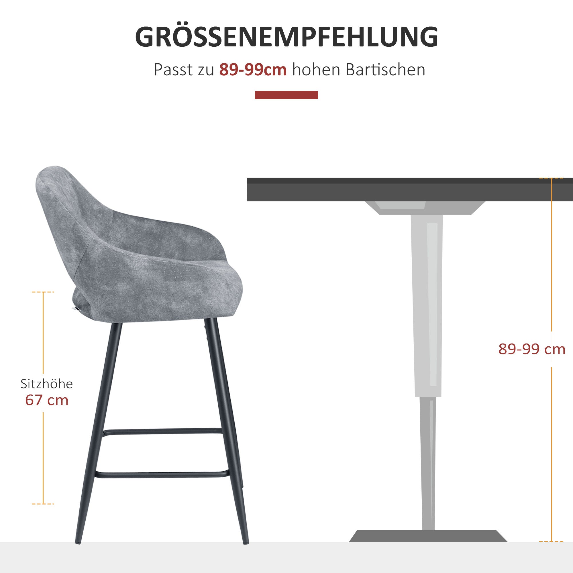 2-Piece Swivel Bar Stools with Backrest Barstools Bistro Counter Height Dining Chairs Velvet-Look Kitchen Stools for Kitchen Living Room Dining Room Steel Gray 50 x 56 x 98 cm