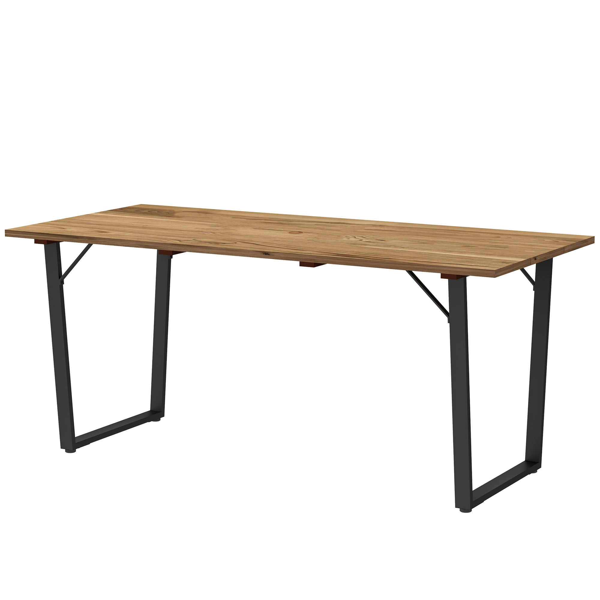 Wooden Garden Table 175x80 cm Weatherproof Patio Table with Umbrella Hole Buffet Table Camping Table for 6 People Patio Table Outdoor Dining Table for Garden, Terrace, Balcony Brown