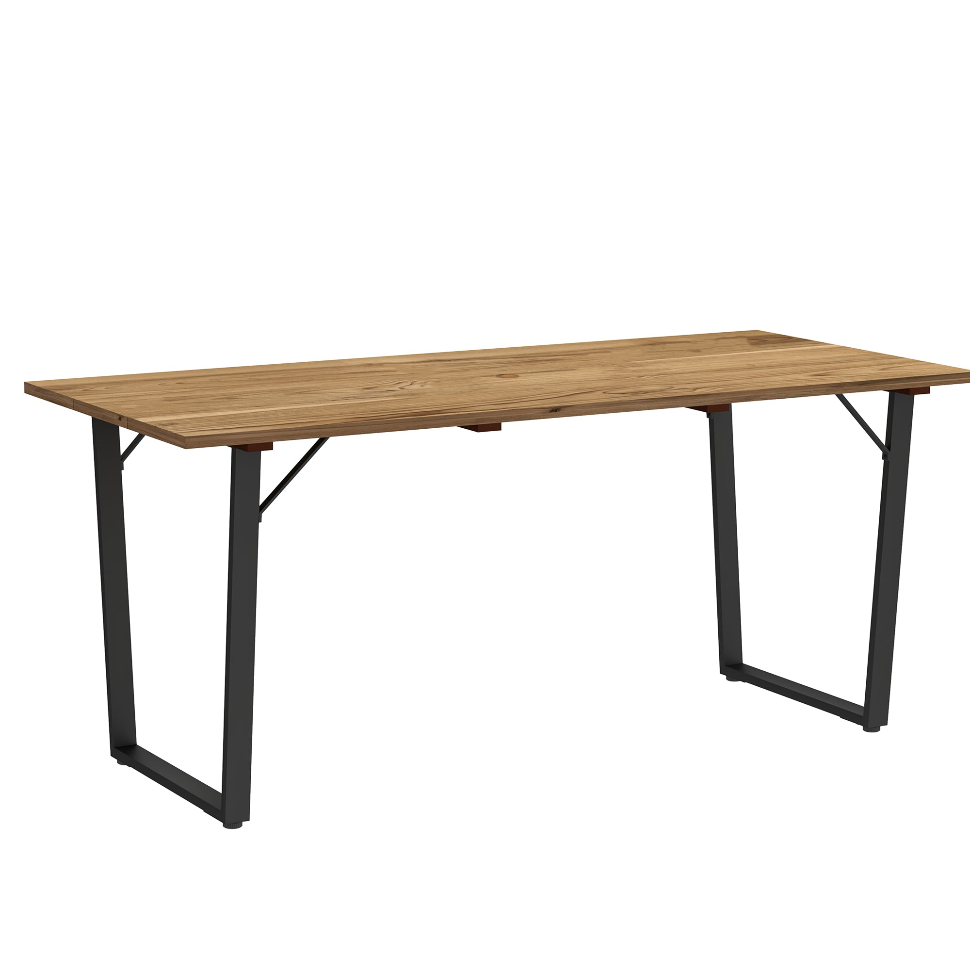 Wooden Garden Table 175x80 cm Weatherproof Patio Table with Umbrella Hole Buffet Table Camping Table for 6 People Patio Table Outdoor Dining Table for Garden, Terrace, Balcony Brown