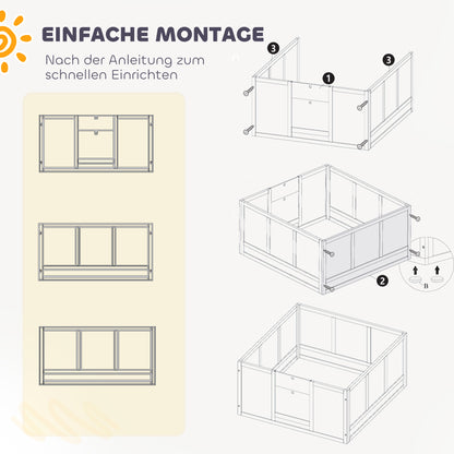Puppy Whelping Box, Puppy Playpen with Adjustable Door, Dog Playpen with Non-Slip Foot Pads, Puppy Playpen Box for medium-sized dogs, 100x96x48 cm, White