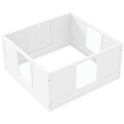 Puppy Whelping Box, Puppy Playpen with Adjustable Door, Dog Playpen with Non-Slip Foot Pads, Puppy Playpen Box for medium-sized dogs, 100x96x48 cm, White