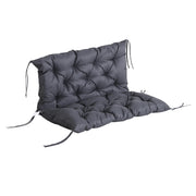 2 Seater Bench Cushion 100 x 98 x 8 cm Seat Cushion with Straps Back Cushion for Indoor/Outdoor Padding Cushion for Bench Garden Bench Garden Furniture Swings Dark Gray