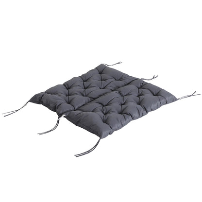 2 Seater Bench Cushion 100 x 98 x 8 cm Seat Cushion with Straps Back Cushion for Indoor/Outdoor Padding Cushion for Bench Garden Bench Garden Furniture Swings Dark Gray