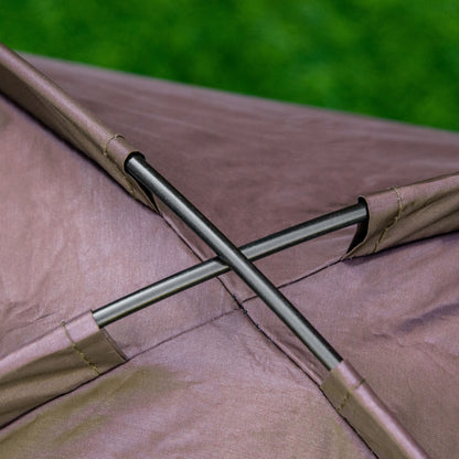 Elevated Dog Bed with Canopy, Pet Bed, Outdoor Dog Lounger with Roof, Breathable, Taft Fabric for Camping Coffee 61 x 46 x 62 cm